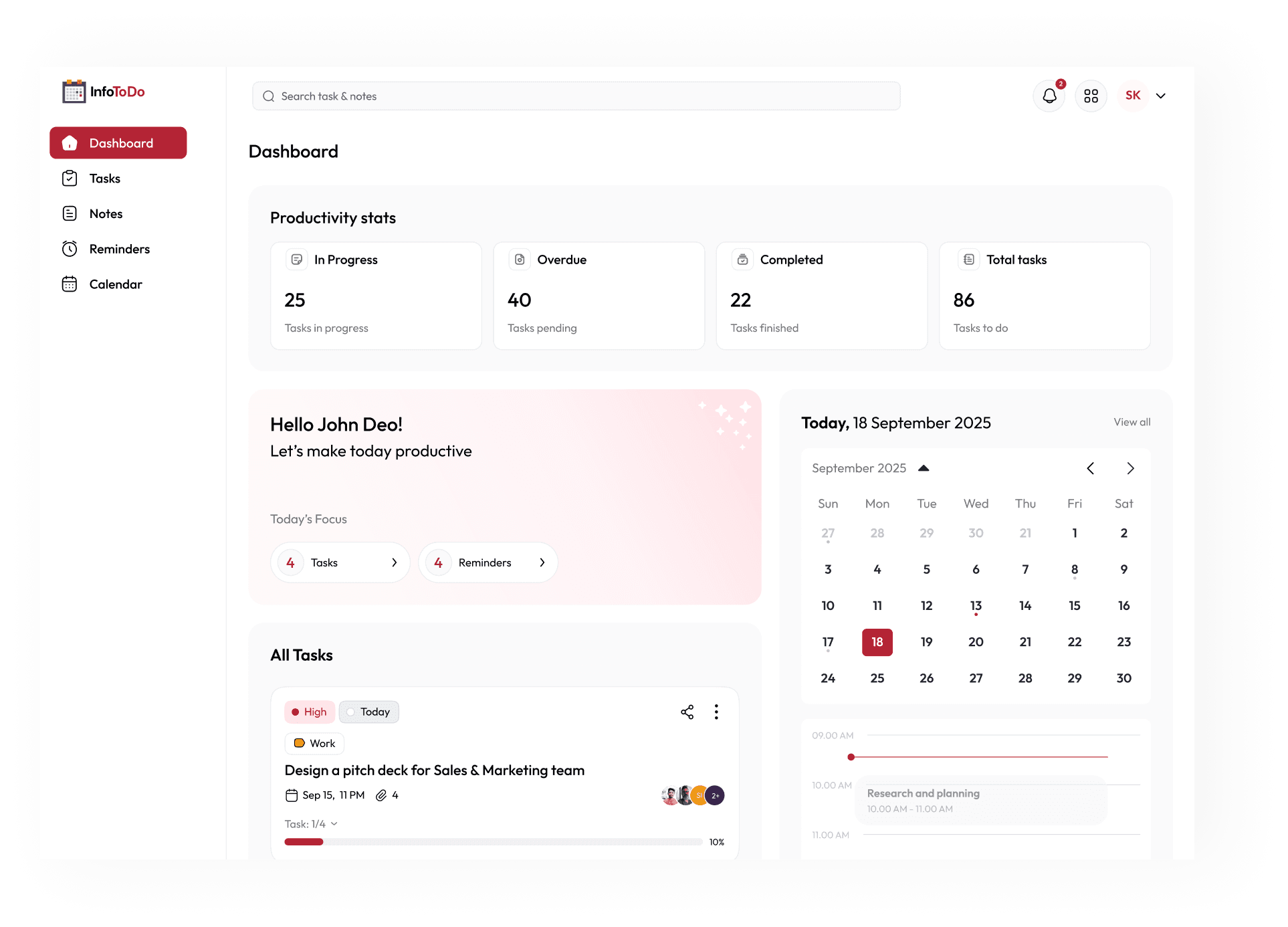InfoToDo Dashboard