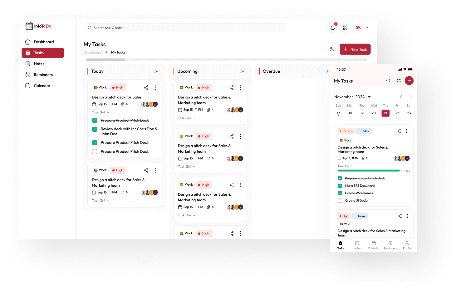 Manage tasks screenshot Manage tasks screenshot